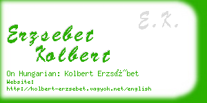 erzsebet kolbert business card